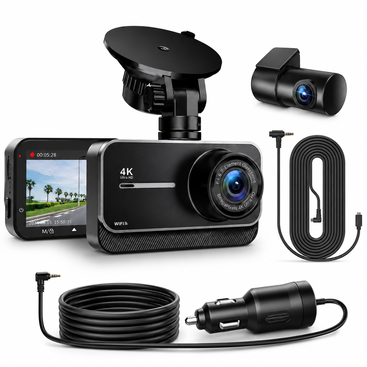 G900 | 4K Dual Dash Cam with WiFi & GPS | 24H Parking Mode for Enhanced Safety 1