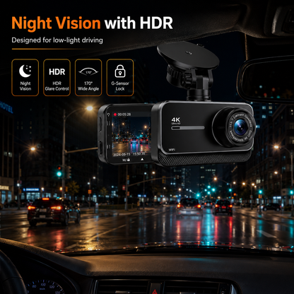 G900 | 4K Dual Dash Cam with WiFi & GPS | 24H Parking Mode for Enhanced Safety 6