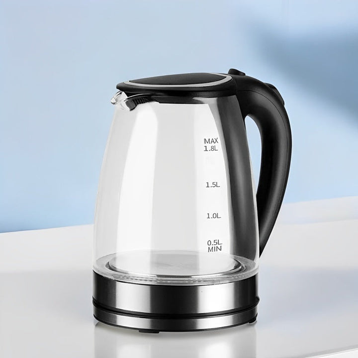Electric Glass Kettle Stainless Steel | 1500W Rapid Boil with LED Illumination | Cordless Base, BPA-Free 1.8L Capacity 9