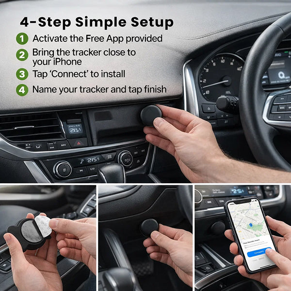 GPS Vehicle Tracker | Real-Time 24/7 Location Tracking | No Monthly Fees, Long-Life Battery, Compact Discreet Design