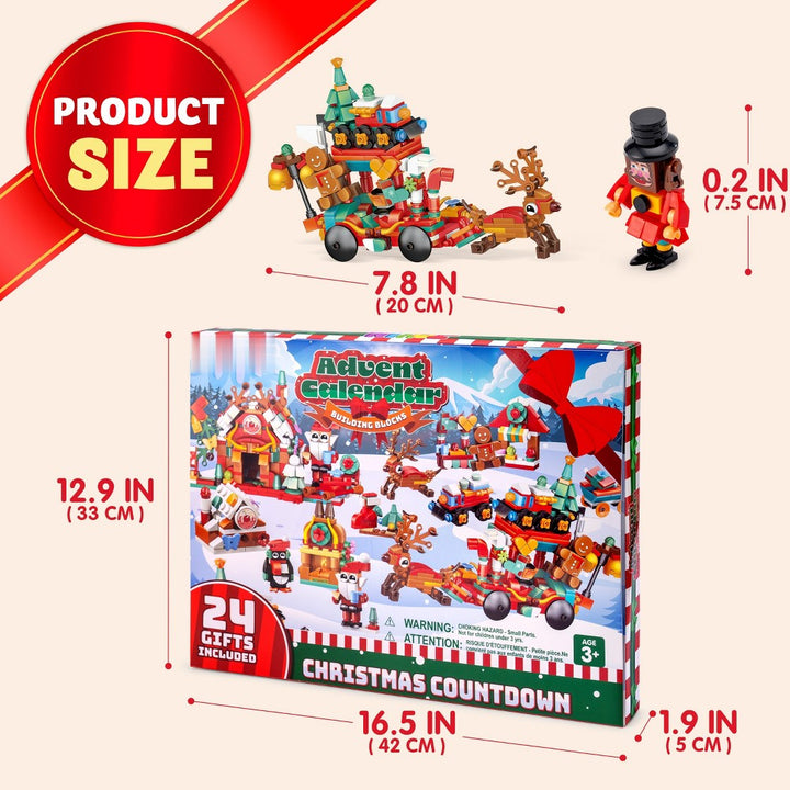 Block Building Advent Calendar with Daily Mini Sets and Two Bigger Finale Models for Kids