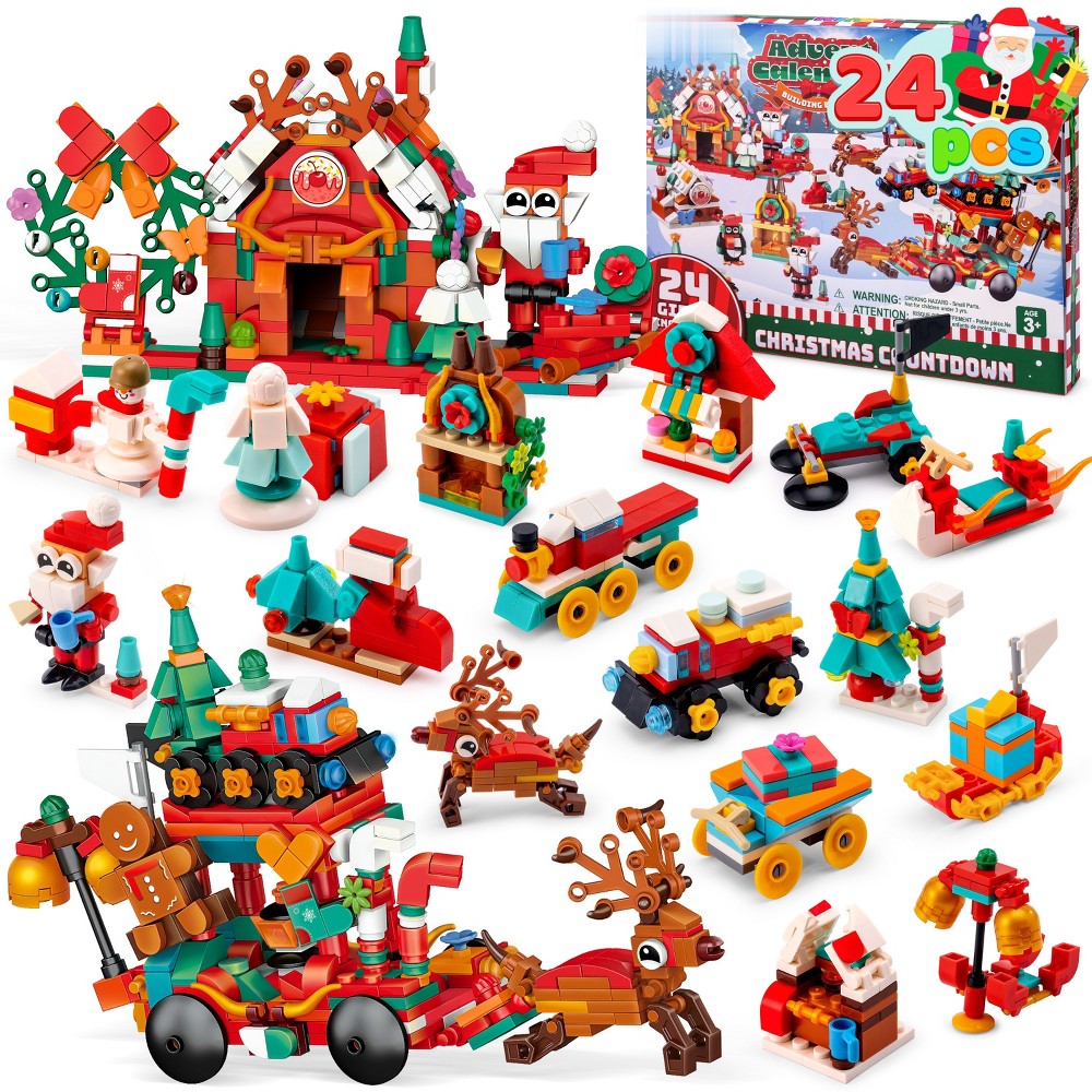 Block Building Advent Calendar with Daily Mini Sets and Two Bigger Finale Models for Kids