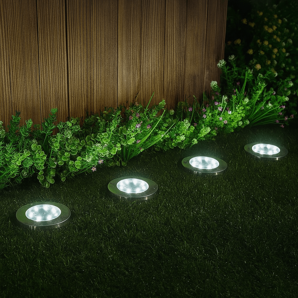 Garden Lights | Low Domed Bodies, Solar Panel On Top