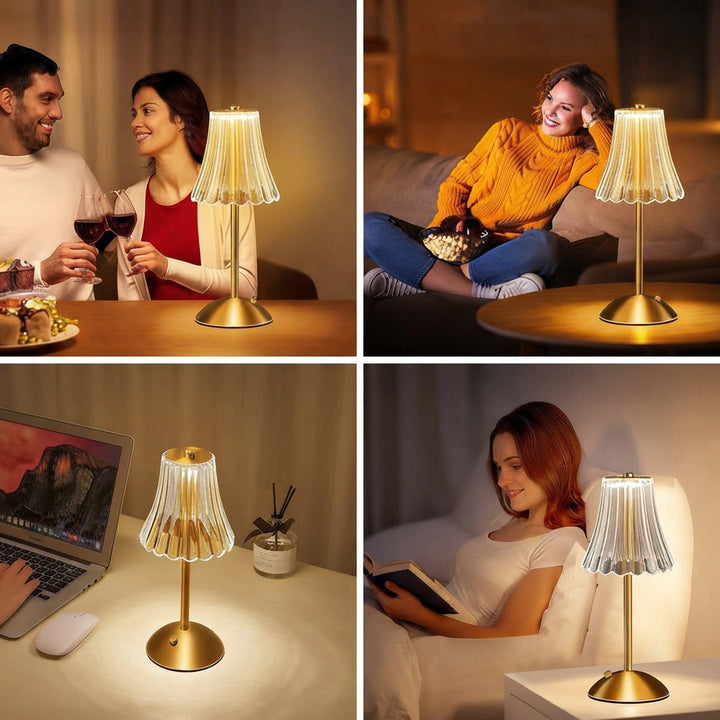Rechargeable Table Lamp LED Retro Design Three-Colour with Touch Dimming 7