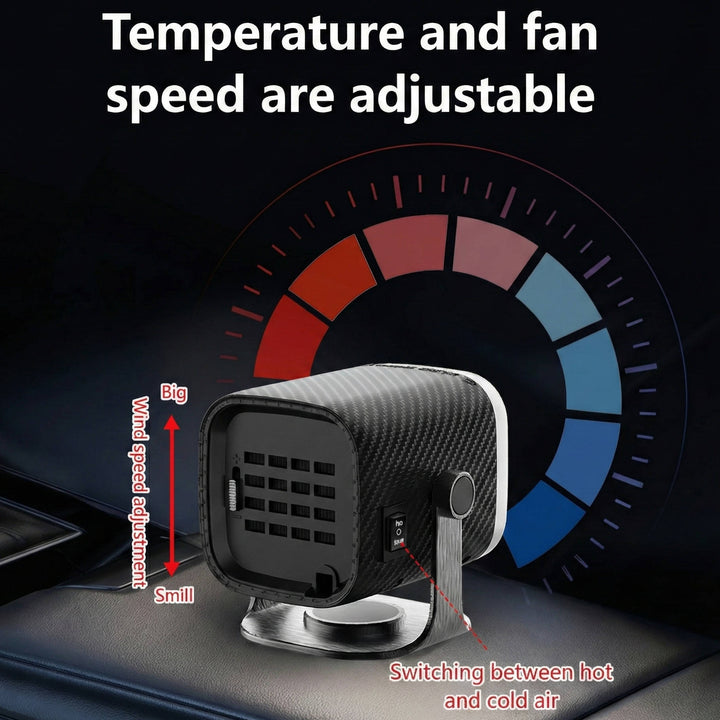 Portable Car Heater and Defroster | 12V 120W or 24V 150W Ceramic Fan | 360° Rotation, Fast Windshield Defogging 4