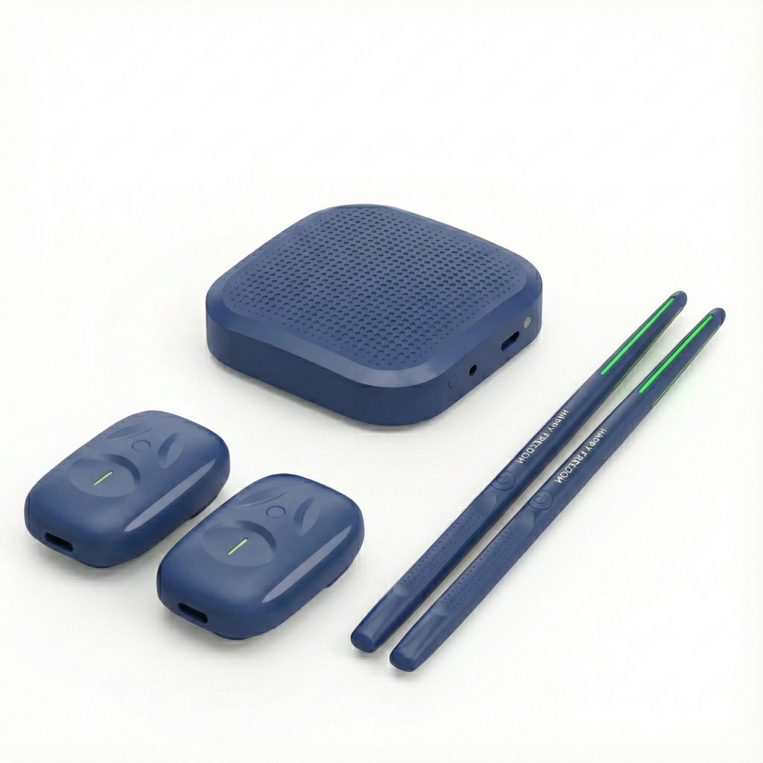 Air Drum Kit | Motion-Sensing Sticks and Foot Pedals | Rechargeable Battery, Silent Headphone Practice, Three Colours 7