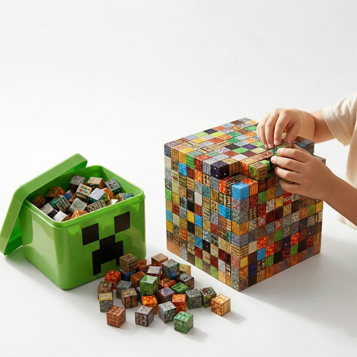 Magnetic Building Blocks 205pcs | Eight-Sided Magnets with Figurines &amp; Storage Box | 160+ Styles for Ages 3-12 1