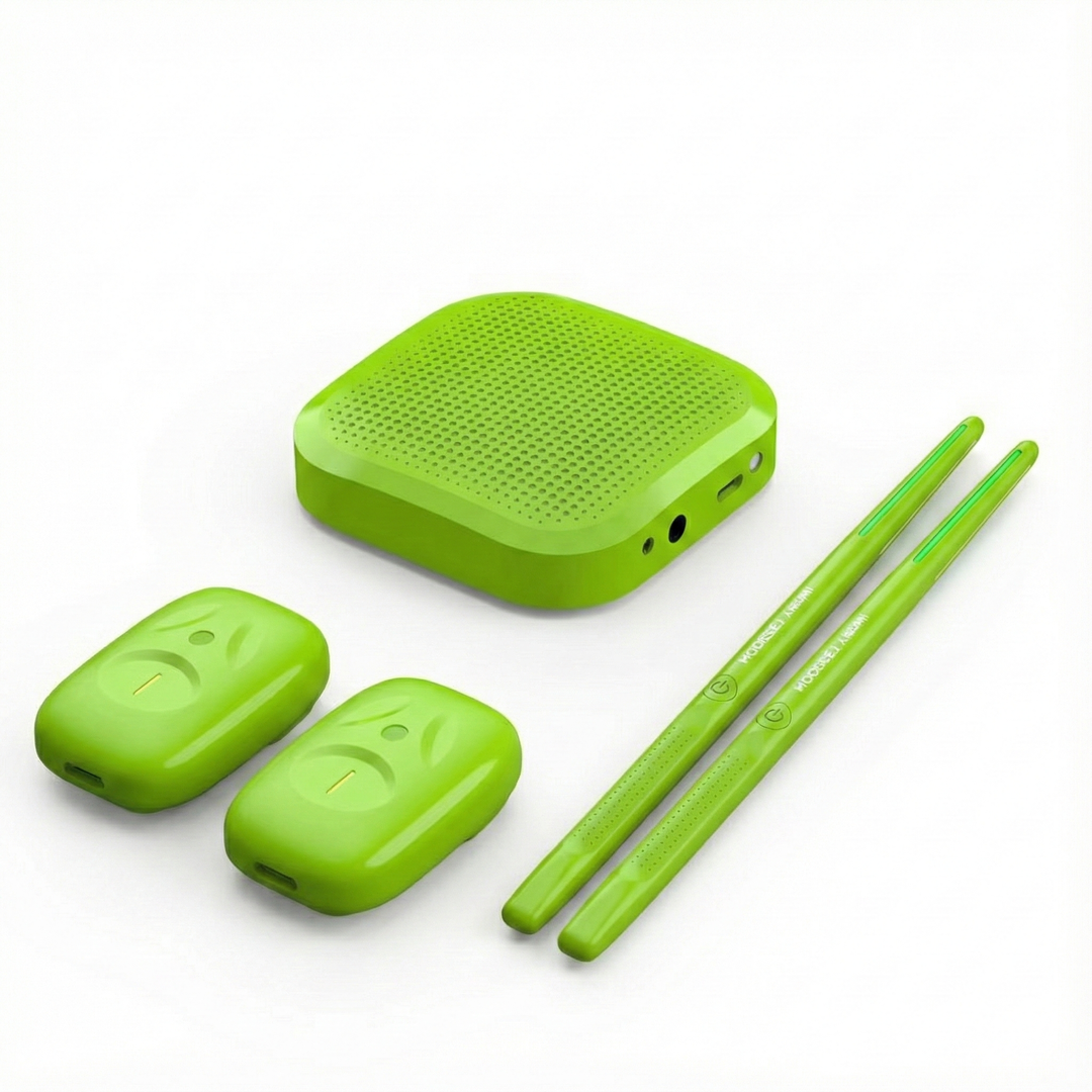 Air Drum Kit | Motion-Sensing Sticks and Foot Pedals | Rechargeable Battery, Silent Headphone Practice, Three Colours 8