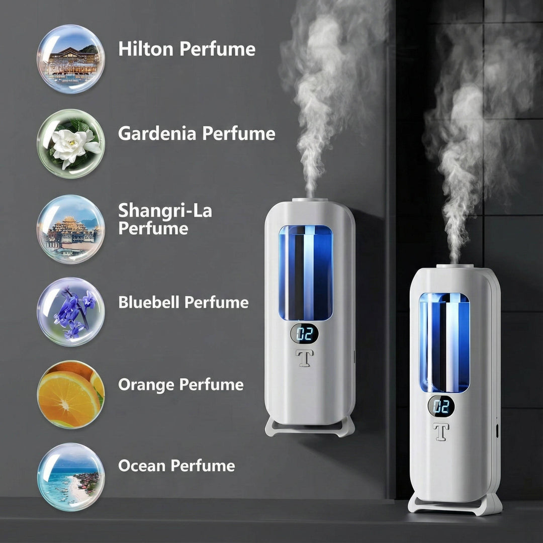 Aromatherapy Diffuser Humidifier | Wall Mounted Digital Display, 5 Mist Modes | 360° Scent Coverage &amp; LED Lights 6