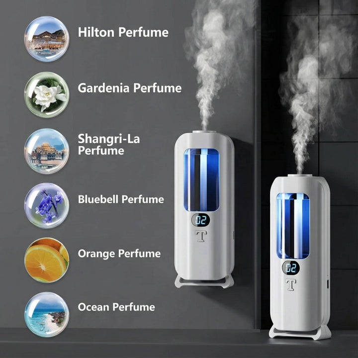 Aromatherapy Diffuser Humidifier | Wall Mounted Digital Display, 5 Mist Modes | 360° Scent Coverage &amp; LED Lights 6