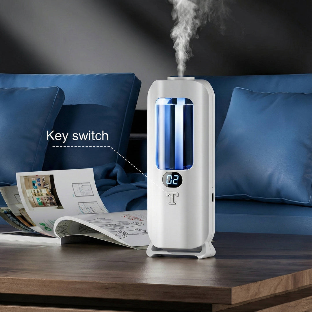Aromatherapy Diffuser Humidifier | Wall Mounted Digital Display, 5 Mist Modes | 360° Scent Coverage &amp; LED Lights 5