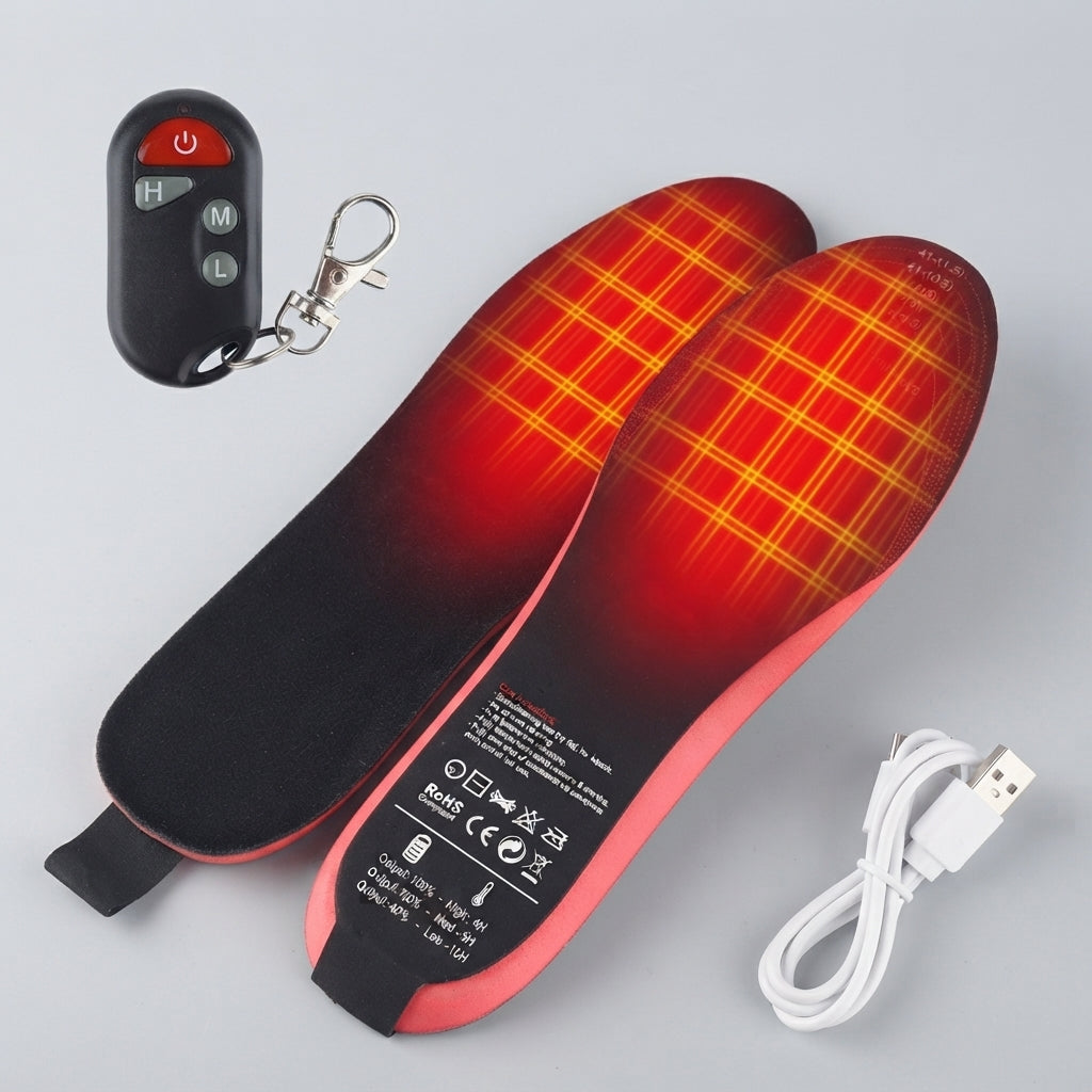 Rechargeable Heated Insoles Remote Control Carbon Fibre with 9-Hour Warmth 1
