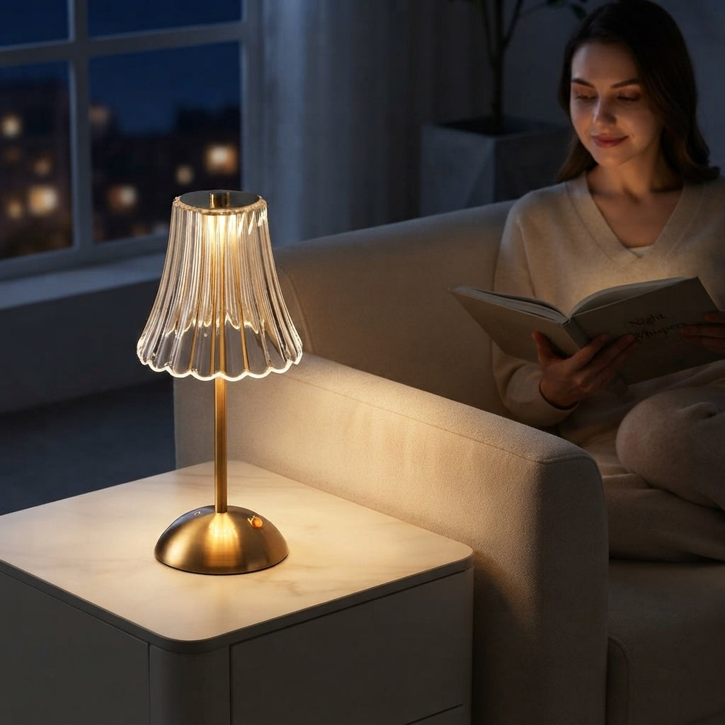 Rechargeable Table Lamp LED Retro Design Three-Colour with Touch Dimming 1