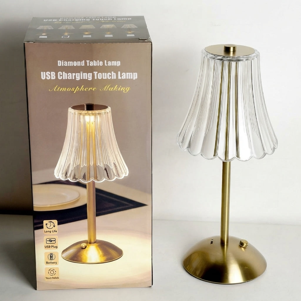 Rechargeable Table Lamp LED Retro Design Three-Colour with Touch Dimming 9