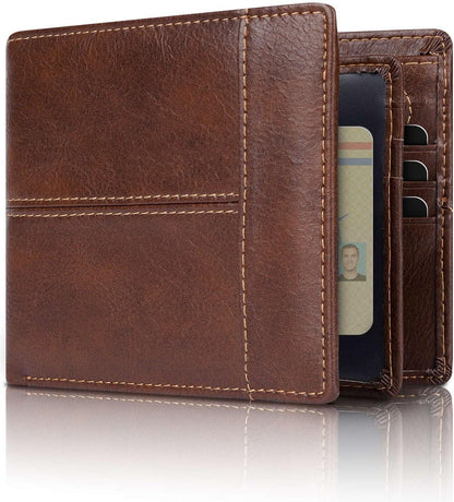 Genuine Leather Bifold Wallet for Men with RFID-Blocking Protection | Slim Design with 16 Card Slots for Everyday Use 4