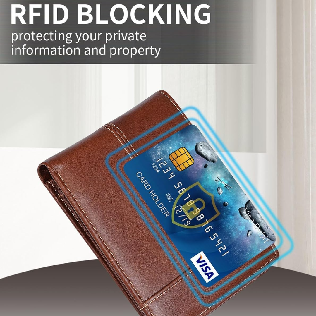 Genuine Leather Bifold Wallet for Men with RFID-Blocking Protection | Slim Design with 16 Card Slots for Everyday Use 5