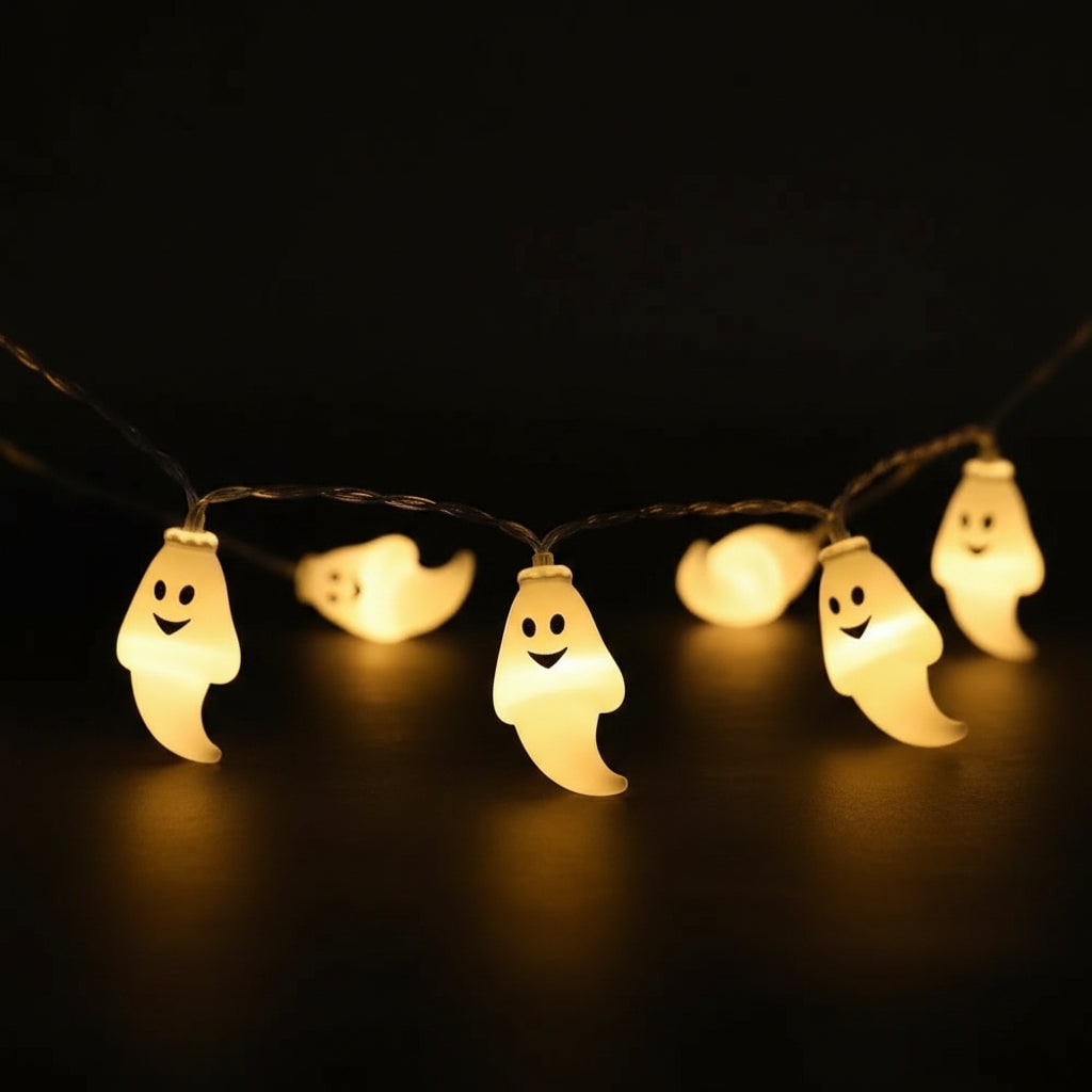 Ghost String Lights Halloween | Battery Powered, Weather-Resistant Outdoor and Indoor Decoration