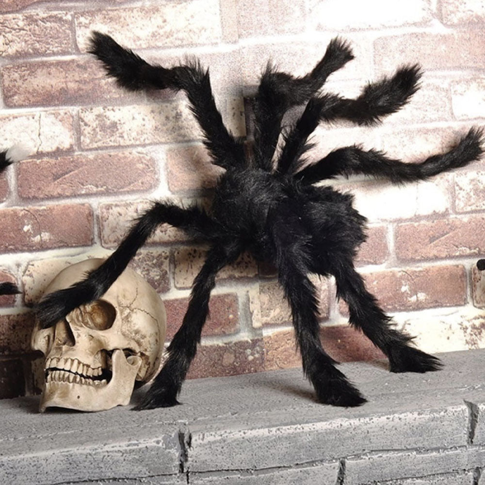 Giant Halloween Spider Decoration | Hairy Body, Bendable Legs & Red Eyes | Weather-Resistant Indoor Outdoor Decor
