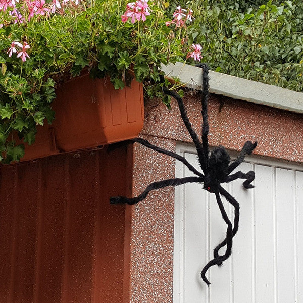 Giant Halloween Spider Decoration | Hairy Body, Bendable Legs &amp; Red Eyes | Weather-Resistant Indoor Outdoor Decor
