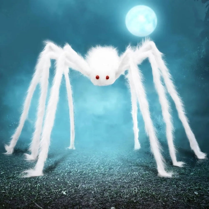 Giant Spider Decoration Halloween | Poseable Bendable Legs | Shaggy Faux Fur Weather-Resistant Outdoor Indoor Decor