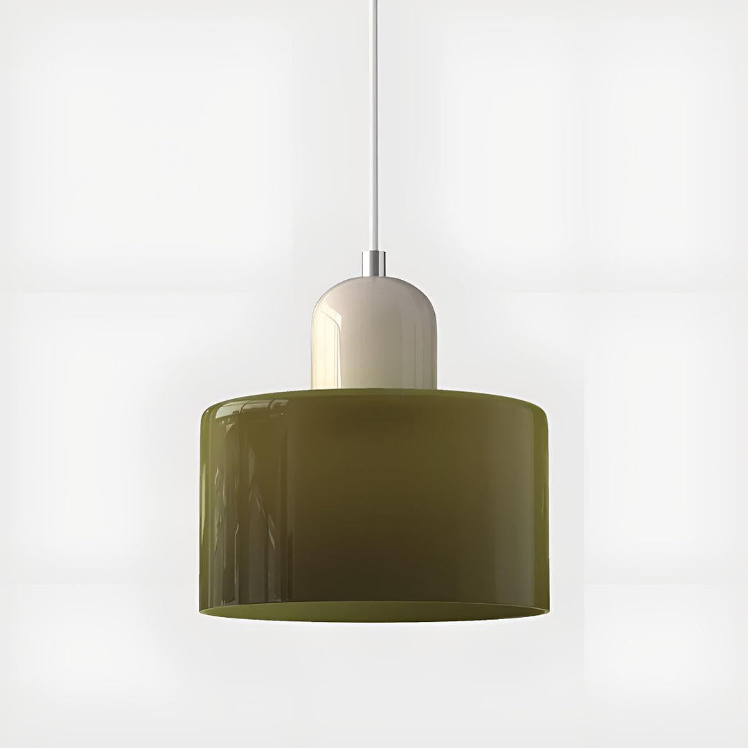 Glass Pendant Light Fixture, 15 cm Diameter | Bauhaus Geometric Design, 6 Shade Colours | Plug-In or Hardwired, 150 cm Drop