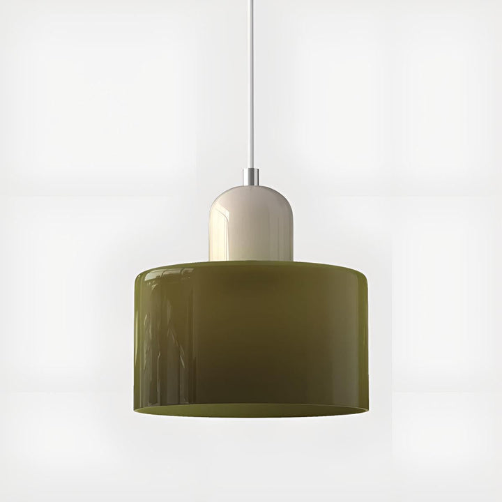 Glass Pendant Light Fixture, 15 cm Diameter | Bauhaus Geometric Design, 6 Shade Colours | Plug-In or Hardwired, 150 cm Drop