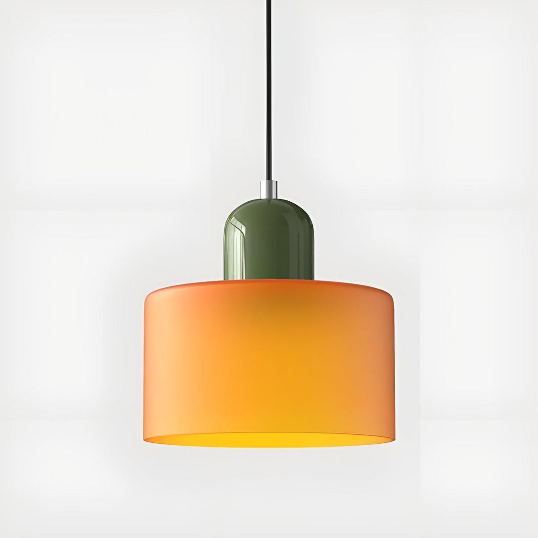 Glass Pendant Light Fixture, 15 cm Diameter | Bauhaus Geometric Design, 6 Shade Colours | Plug-In or Hardwired, 150 cm Drop