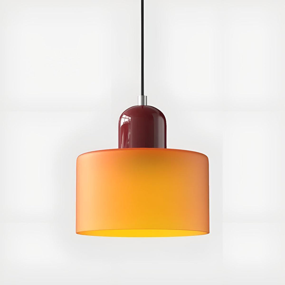 Glass Pendant Light Fixture, 15 cm Diameter | Bauhaus Geometric Design, 6 Shade Colours | Plug-In or Hardwired, 150 cm Drop