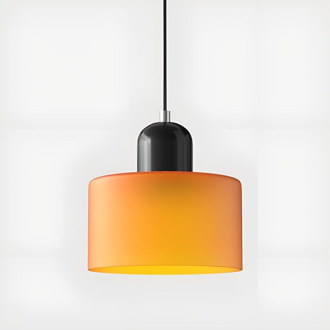 Glass Pendant Light Fixture, 15 cm Diameter | Bauhaus Geometric Design, 6 Shade Colours | Plug-In or Hardwired, 150 cm Drop