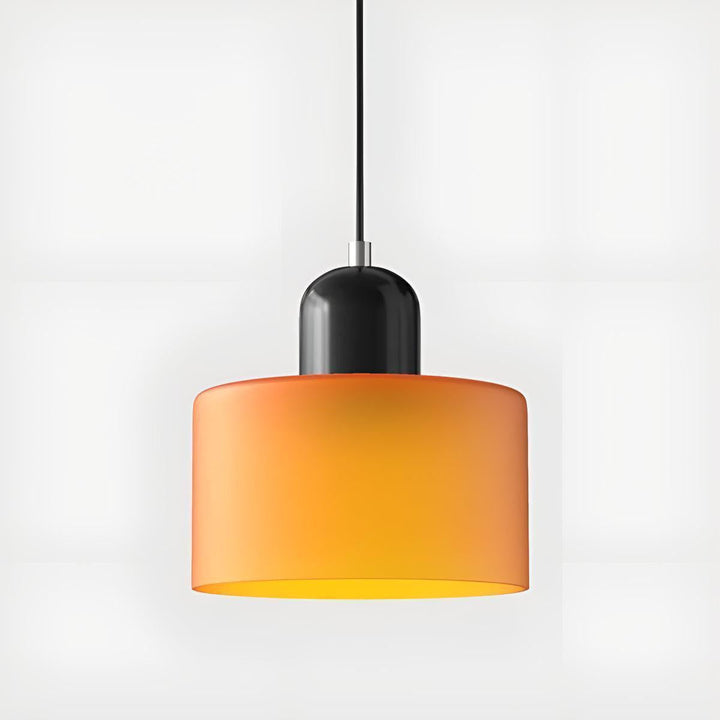Glass Pendant Light Fixture, 15 cm Diameter | Bauhaus Geometric Design, 6 Shade Colours | Plug-In or Hardwired, 150 cm Drop