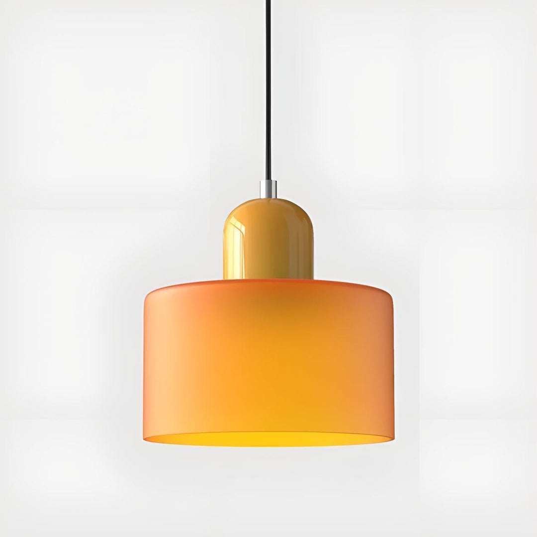 Glass Pendant Light Fixture, 15 cm Diameter | Bauhaus Geometric Design, 6 Shade Colours | Plug-In or Hardwired, 150 cm Drop