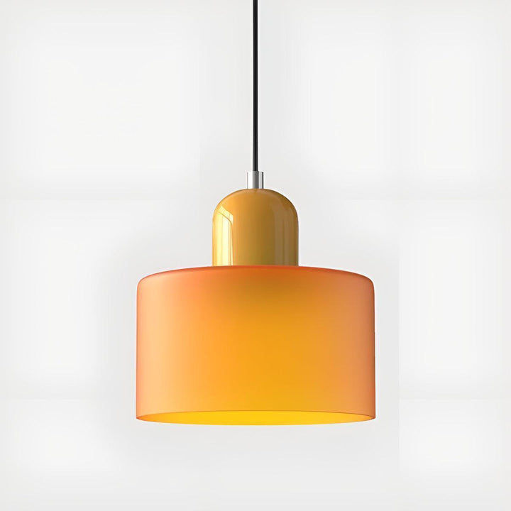 Glass Pendant Light Fixture, 15 cm Diameter | Bauhaus Geometric Design, 6 Shade Colours | Plug-In or Hardwired, 150 cm Drop