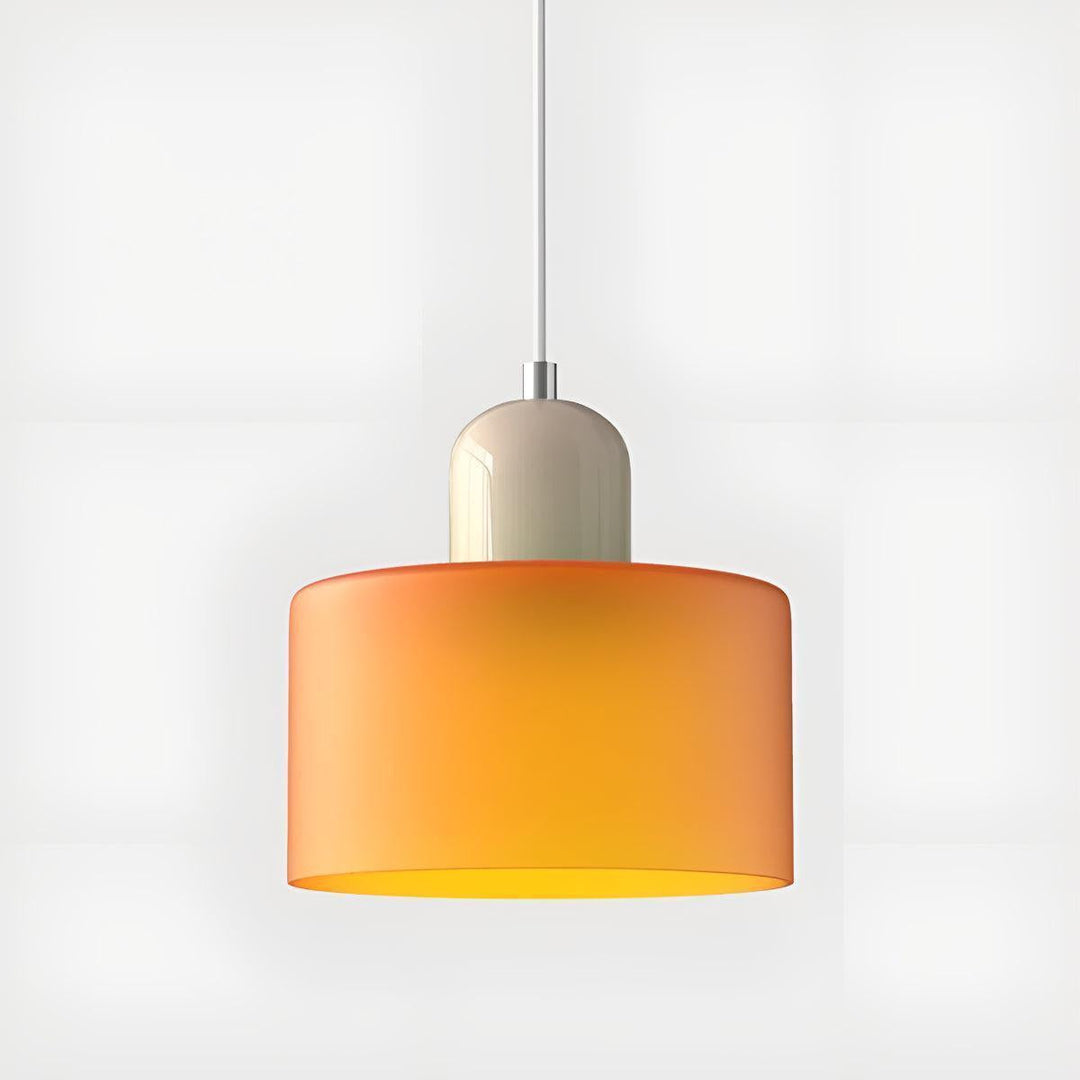 Glass Pendant Light Fixture, 15 cm Diameter | Bauhaus Geometric Design, 6 Shade Colours | Plug-In or Hardwired, 150 cm Drop