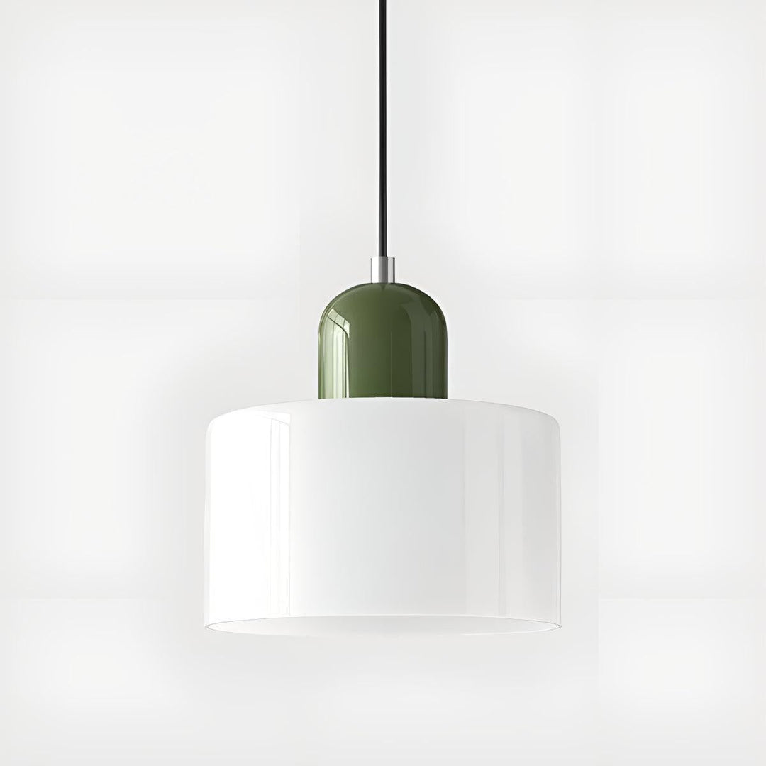 Glass Pendant Light Fixture, 15 cm Diameter | Bauhaus Geometric Design, 6 Shade Colours | Plug-In or Hardwired, 150 cm Drop