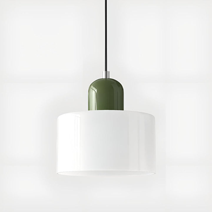 Glass Pendant Light Fixture, 15 cm Diameter | Bauhaus Geometric Design, 6 Shade Colours | Plug-In or Hardwired, 150 cm Drop