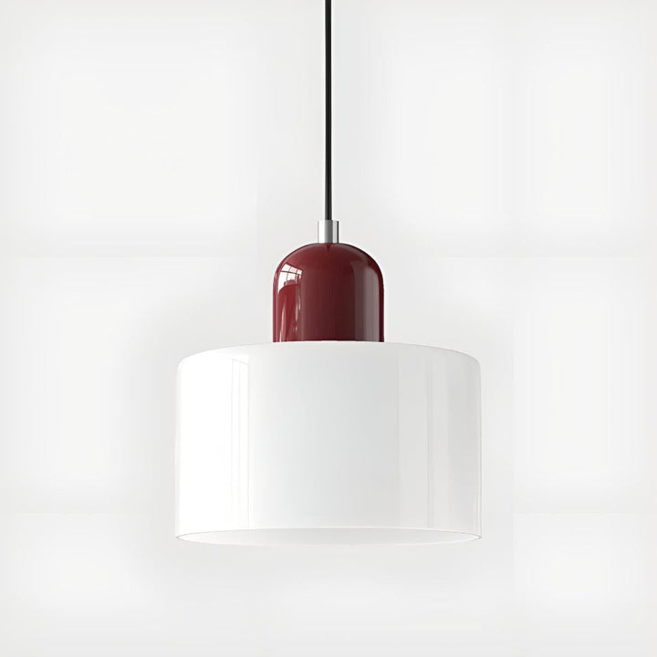 Glass Pendant Light Fixture, 15 cm Diameter | Bauhaus Geometric Design, 6 Shade Colours | Plug-In or Hardwired, 150 cm Drop