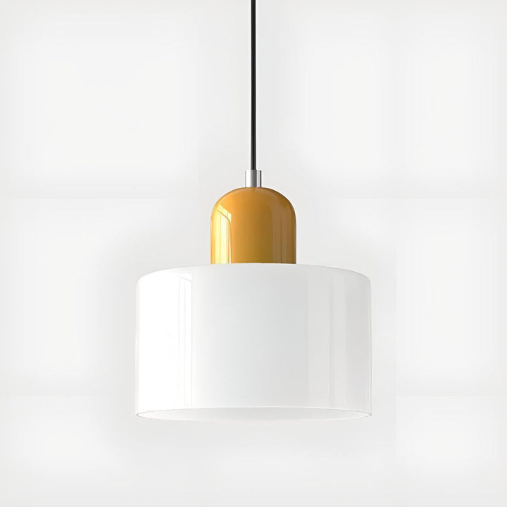 Glass Pendant Light Fixture, 15 cm Diameter | Bauhaus Geometric Design, 6 Shade Colours | Plug-In or Hardwired, 150 cm Drop