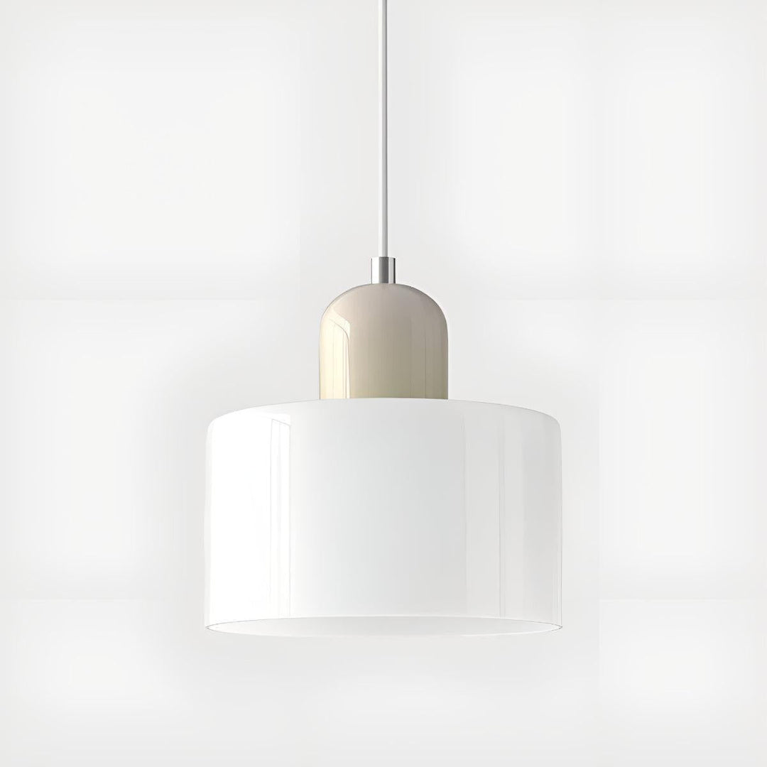 Glass Pendant Light Fixture, 15 cm Diameter | Bauhaus Geometric Design, 6 Shade Colours | Plug-In or Hardwired, 150 cm Drop