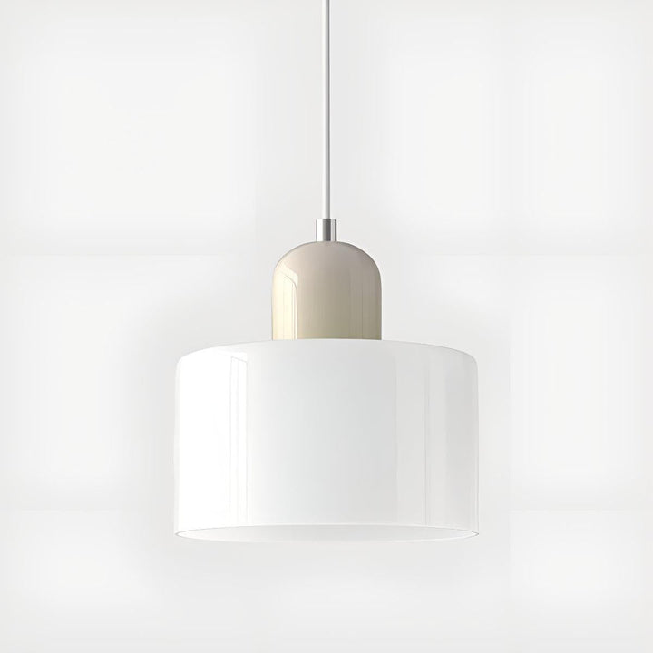 Glass Pendant Light Fixture, 15 cm Diameter | Bauhaus Geometric Design, 6 Shade Colours | Plug-In or Hardwired, 150 cm Drop