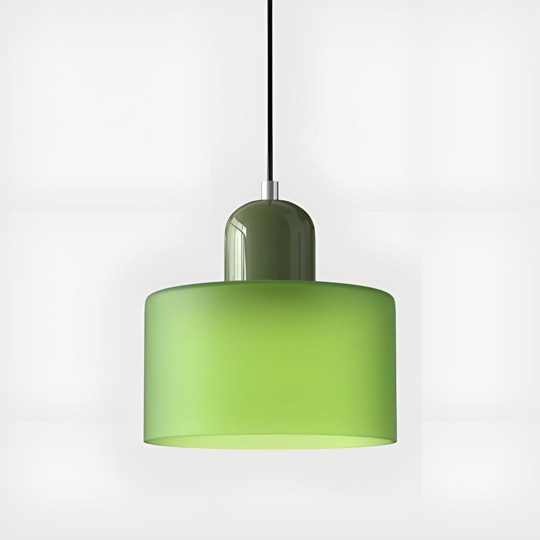Glass Pendant Light Fixture, 15 cm Diameter | Bauhaus Geometric Design, 6 Shade Colours | Plug-In or Hardwired, 150 cm Drop