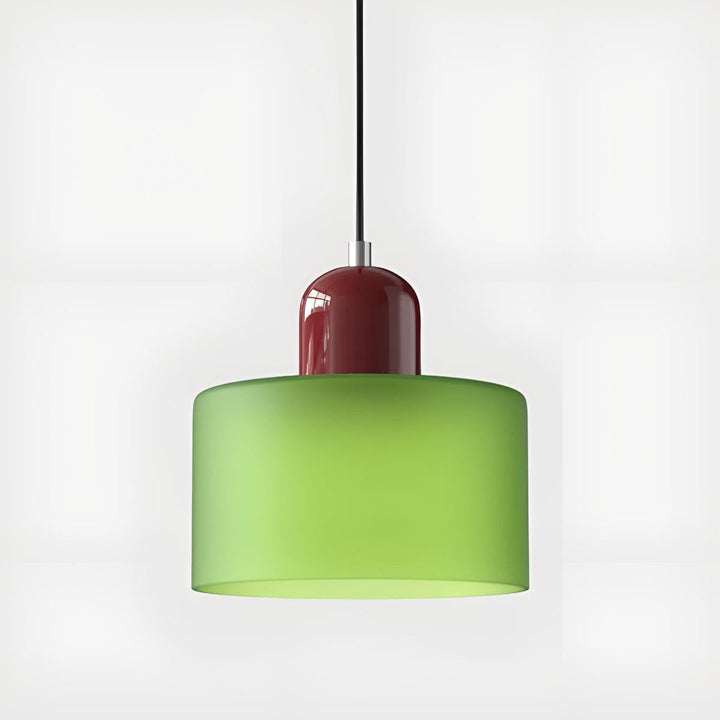 Glass Pendant Light Fixture, 15 cm Diameter | Bauhaus Geometric Design, 6 Shade Colours | Plug-In or Hardwired, 150 cm Drop