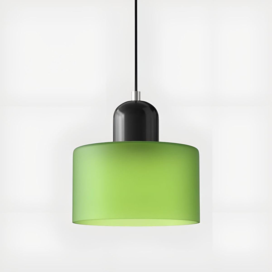 Glass Pendant Light Fixture, 15 cm Diameter | Bauhaus Geometric Design, 6 Shade Colours | Plug-In or Hardwired, 150 cm Drop