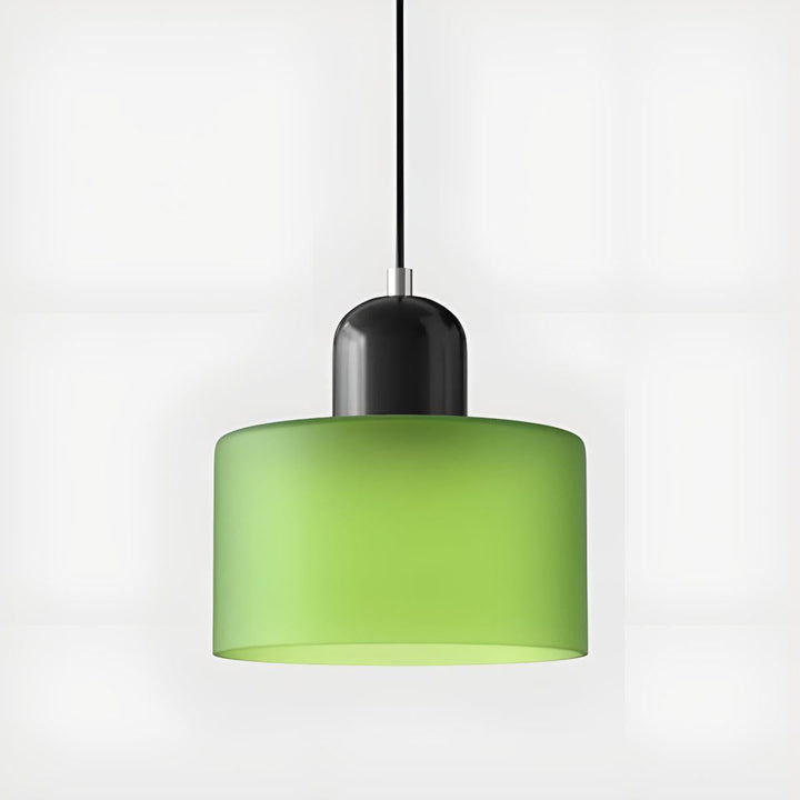 Glass Pendant Light Fixture, 15 cm Diameter | Bauhaus Geometric Design, 6 Shade Colours | Plug-In or Hardwired, 150 cm Drop