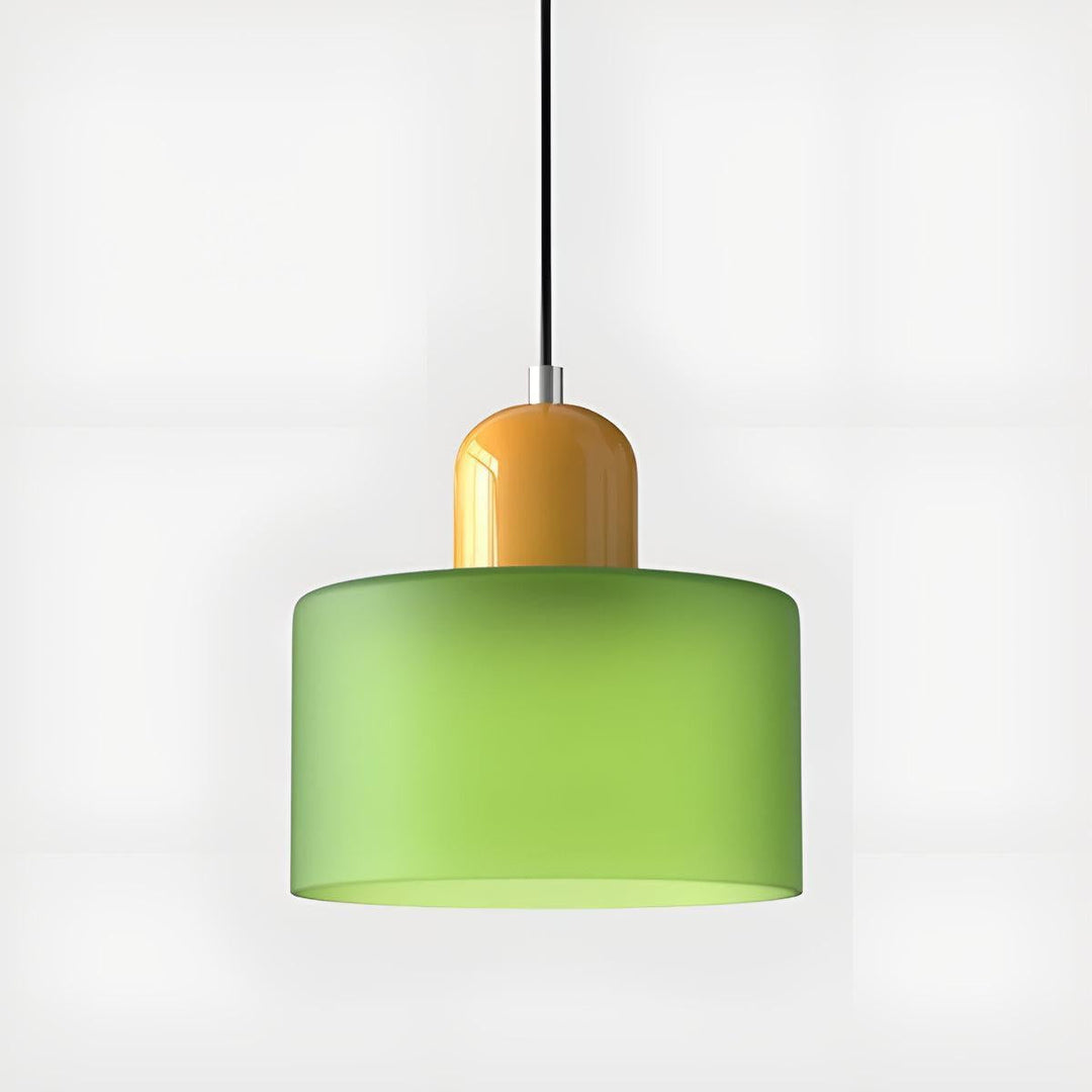 Glass Pendant Light Fixture, 15 cm Diameter | Bauhaus Geometric Design, 6 Shade Colours | Plug-In or Hardwired, 150 cm Drop