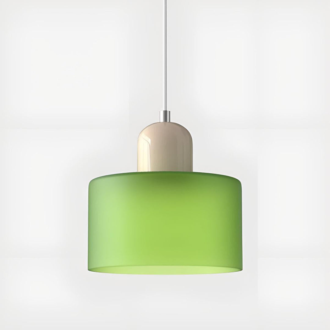Glass Pendant Light Fixture, 15 cm Diameter | Bauhaus Geometric Design, 6 Shade Colours | Plug-In or Hardwired, 150 cm Drop