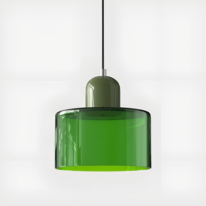 Glass Pendant Light Fixture, 15 cm Diameter | Bauhaus Geometric Design, 6 Shade Colours | Plug-In or Hardwired, 150 cm Drop