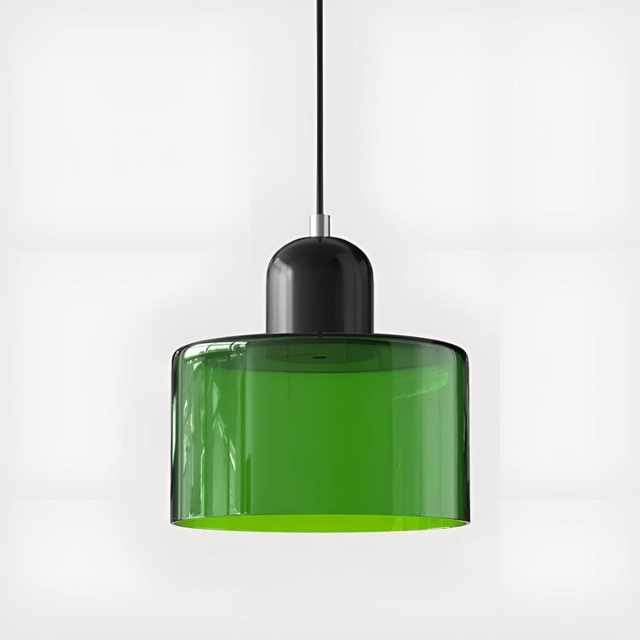 Glass Pendant Light Fixture, 15 cm Diameter | Bauhaus Geometric Design, 6 Shade Colours | Plug-In or Hardwired, 150 cm Drop
