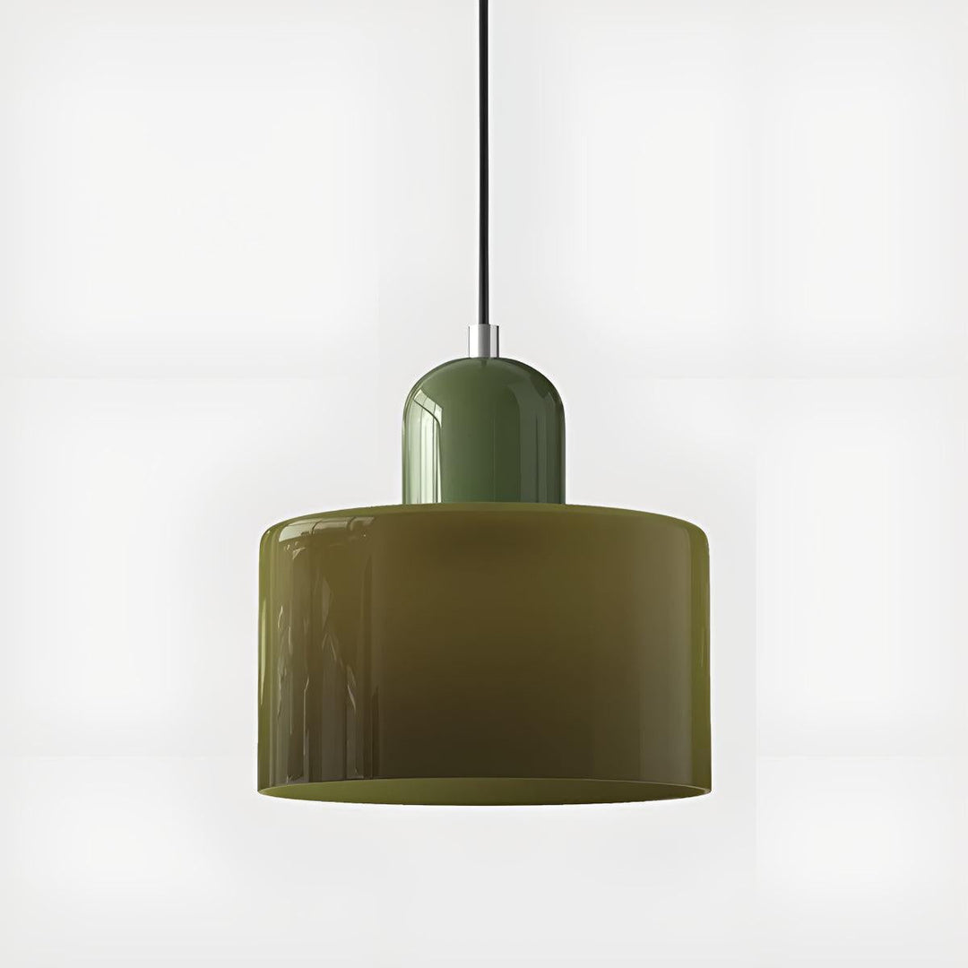 Glass Pendant Light Fixture, 15 cm Diameter | Bauhaus Geometric Design, 6 Shade Colours | Plug-In or Hardwired, 150 cm Drop