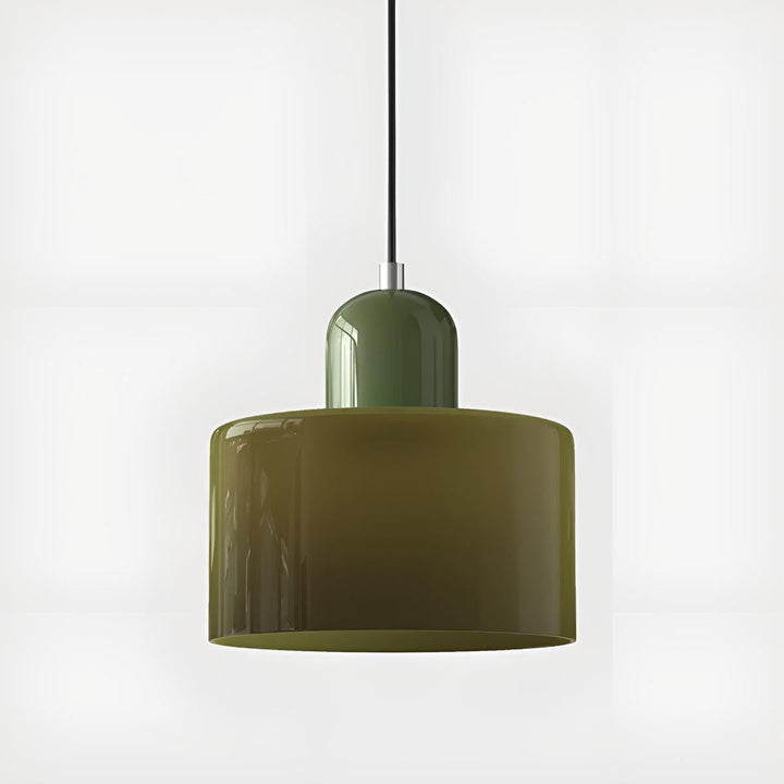 Glass Pendant Light Fixture, 15 cm Diameter | Bauhaus Geometric Design, 6 Shade Colours | Plug-In or Hardwired, 150 cm Drop