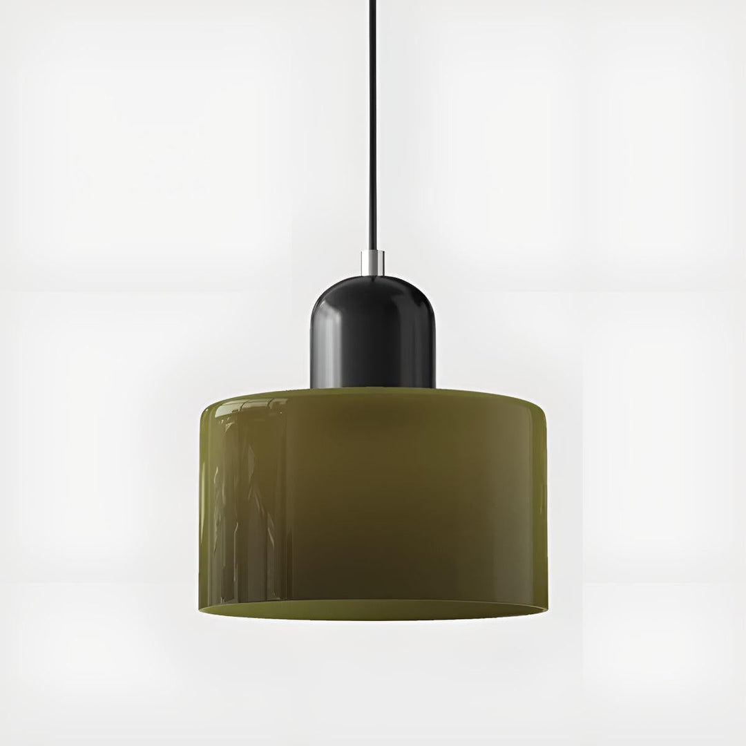 Glass Pendant Light Fixture, 15 cm Diameter | Bauhaus Geometric Design, 6 Shade Colours | Plug-In or Hardwired, 150 cm Drop